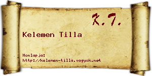Kelemen Tilla névjegykártya